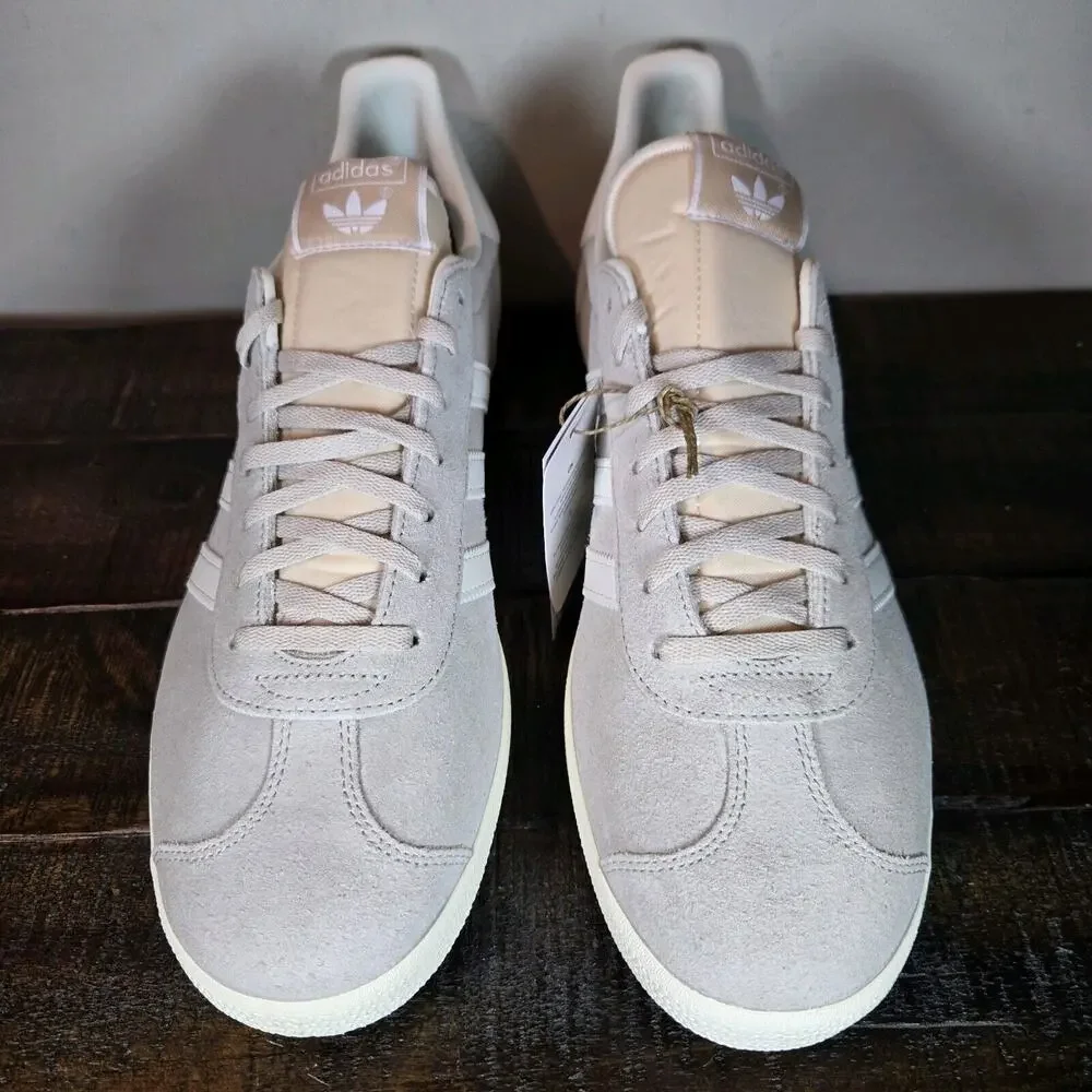 Adidas Gazelle Mens Size 13 Low Top Shoes Sneakers Gray White IG5796